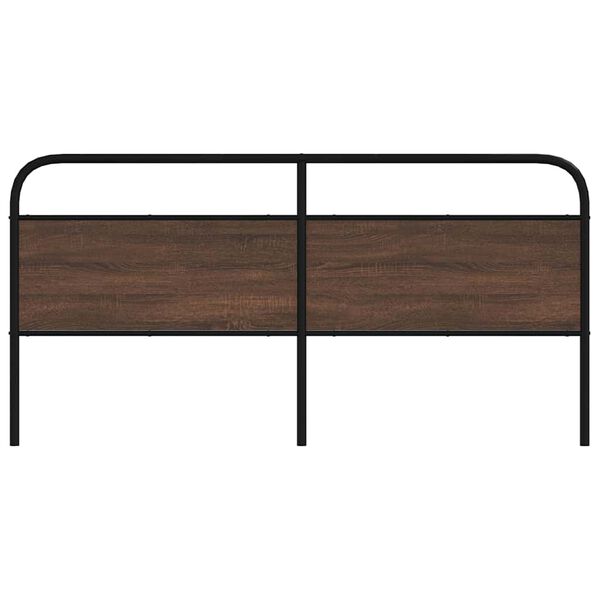 vidaXL Cabeceira de cama 180cm derivados madeira/a&ccedil;o carvalho castanho