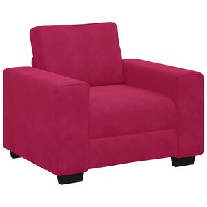 vidaXL Poltrona 100x77x82 cm veludo vermelho-tinto