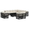 vidaXL Conjunto de Sof&aacute; de Jardim 14 unid. Preto vime PE