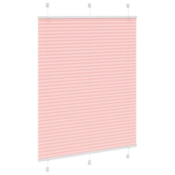 vidaXL Rosa Plissada Cega 105x100 cm Largura Tecido 104,4cm Poli&eacute;ster