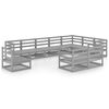 vidaXL 10 pcs conjunto lounge de jardim pinho s&oacute;lido cinzento