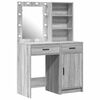vidaXL Conjunto de Mesa de Maquiagem com LED 2 unid. Cinza Sonoma
