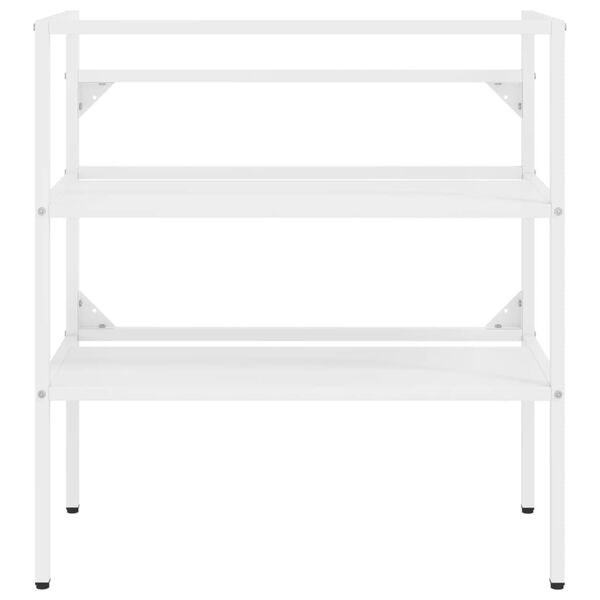 vidaXL Estrutura de lavatório c/ lavatório embutido ferro branco