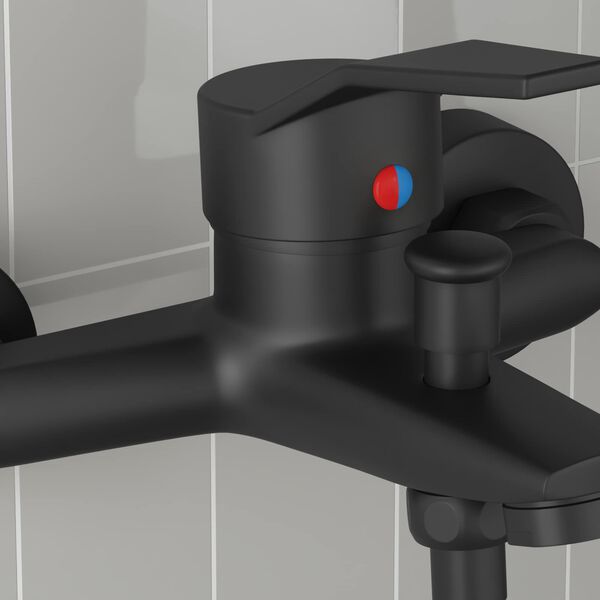 vidaXL Torneira de Misturador de Chuveiro Preto G 1 / 2 polegadas