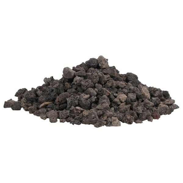 vidaXL Pedras vulcânicas 25 kg 1-2 cm preto