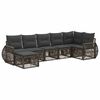 vidaXL Conjunto de Sof&aacute; de Jardim 7 unid. Cinza e Cinza Escuro vime PE