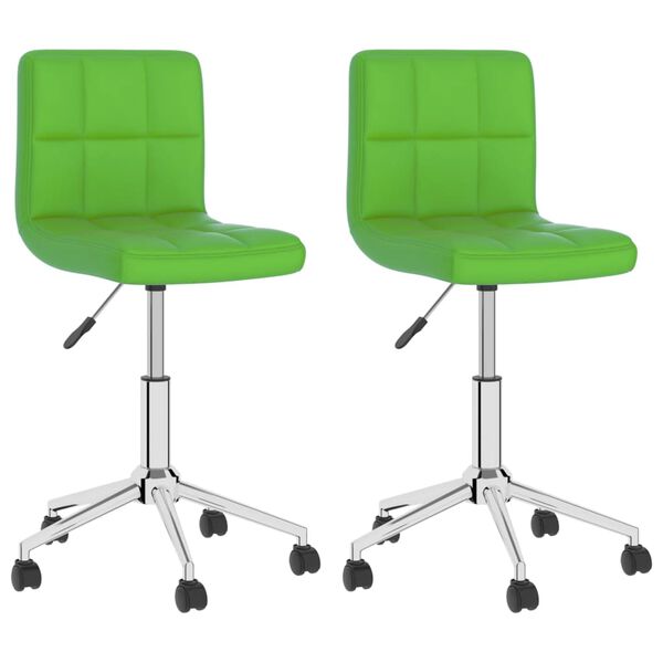 vidaXL Cadeiras de jantar girat&oacute;rias 2 pcs couro artificial verde