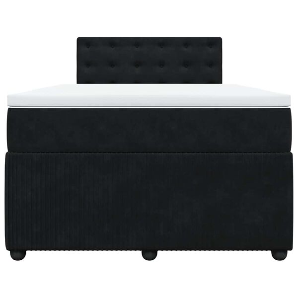 vidaXL Cama boxspring com colch&atilde;o 120x200 cm veludo preto