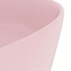 vidaXL Lavatório luxuoso redondo 40x15 cm cerâmica rosa mate