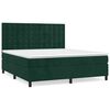 vidaXL Cama com molas/colch&atilde;o 160x200 cm veludo verde-escuro