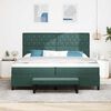 vidaXL Cama Box com colch&atilde;o Verde-escuro 200 x 200 cm Veludo