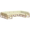 vidaXL Conjunto de Sof&aacute;s para Exterior 9 unid. Branco e Creme