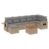 vidaXL 8 pcs conj. sof&aacute;s jardim c/ almofad&otilde;es vime PE bege misturado