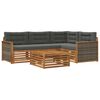 vidaXL Conjunto de Sof&aacute;s para Exterior 5 unid. Natural e Antracite