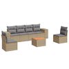 vidaXL 7 pcs conjunto de sof&aacute;s p/ jardim com almofad&otilde;es vime PE bege