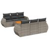 vidaXL 7 pcs conjunto sof&aacute;s p/ jardim c/ almofad&otilde;es vime PE cinzento