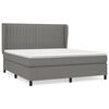 vidaXL Cama com molas/colch&atilde;o 180x200 cm tecido cinzento-escuro