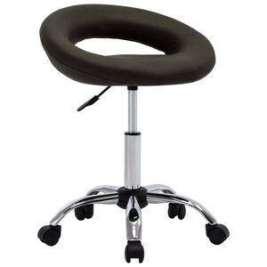 vidaXL Cadeira de trabalho com rodas couro artificial castanho