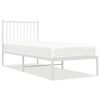 vidaXL Estrutura de cama sem colch&atilde;o com cabeceira 75x190 cm branco