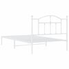 vidaXL Estrutura de cama em metal com cabeceira 107x203 cm branco