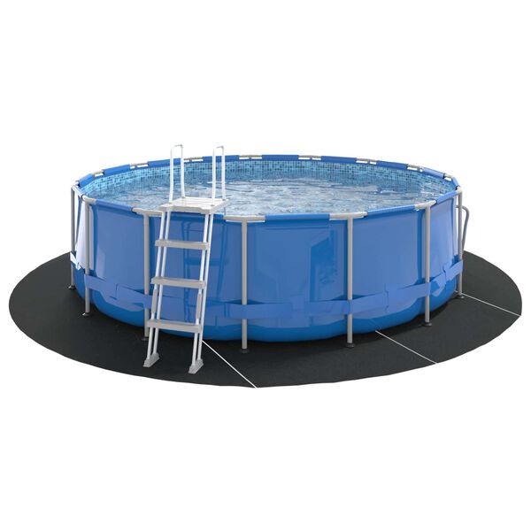 vidaXL Lona para Fundo de Piscina Preto &Oslash; 458 cm Tecido N&atilde;o Tecido