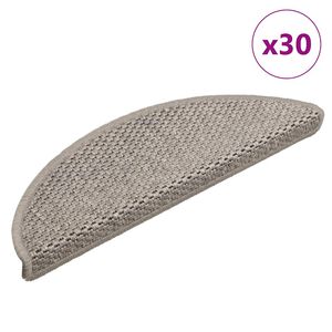 vidaXL Tapetes escada adesivos aspeto sisal 30 pcs 56x17x3 cm prateado