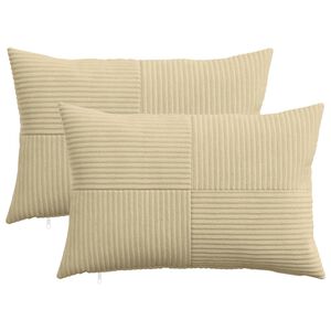 vidaXL Capa almofada 2 pcs ALMELO Cinza Verde 30 x 50 cm cord&atilde;o