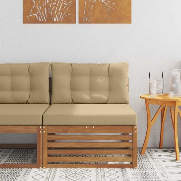 vidaXL Sof&aacute; do Meio para Exterior Madeira S&oacute;lida de Ac&aacute;cia Natural