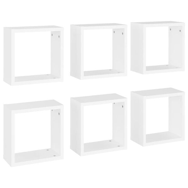vidaXL Prateleiras de parede em forma de cubo 6 pcs 30x15x30cm branco