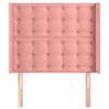 vidaXL Cabeceira cama c/ abas veludo 103x16x118/128 cm rosa