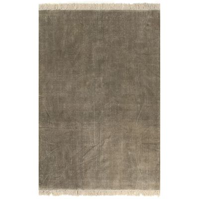 vidaXL Tapete Kilim em algodão 120x180 cm cinzento-acastanhado
