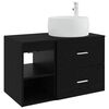vidaXL Conjunto de M&oacute;veis para Banheiro 2 pcs Carvalho Preto