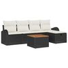 vidaXL Conjunto de Sof&aacute; de Jardim 6 pcs Preto Rattan Sint&eacute;tico