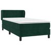 vidaXL Cama com molas/colch&atilde;o 90x200 cm veludo verde-escuro