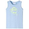 T-shirt de manga cava para crian&ccedil;a azul-suave 128