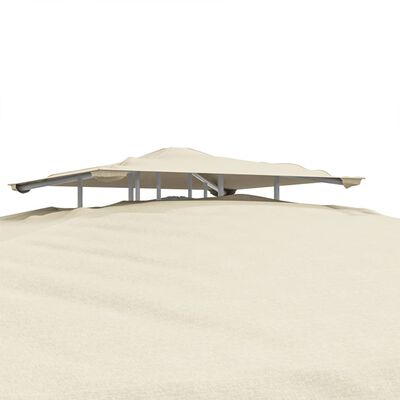 VidaXL Gazebo com telhado duplo 3x3x2,68 m tecido cor creme