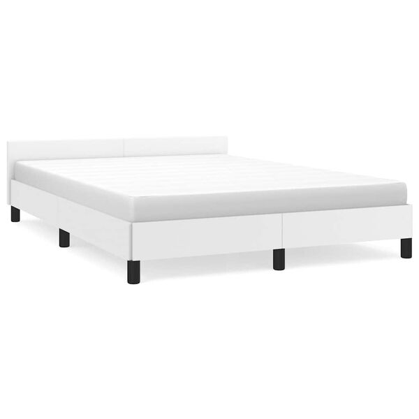vidaXL Estrutura de cama c/ cabeceira sem colch&atilde;o 140x200 cm branco