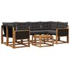 vidaXL Conjunto de Sof&aacute;s para Exterior 7 pcs Natural e Preto