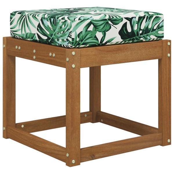 vidaXL Almofada de Assento Externa Padr&atilde;o de Folhas 40 x 40 x 8 cm