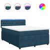 vidaXL Cama com molas/colch&atilde;o 140x200 cm veludo azul