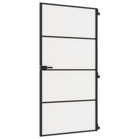 vidaXL Porta interior 102,5x201,5 cm vidro temperado e alumínio preto