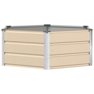 vidaXL Floreira Ivory 129 x 129 x 45 cm A&ccedil;o