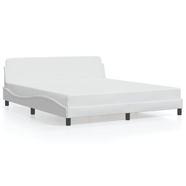 vidaXL Estrutura de cama Dover 180x200 cm couro artificial branco