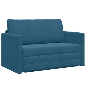 vidaXL Sof&aacute;-Cama Azul 124 x 71 x 78 cm Veludo