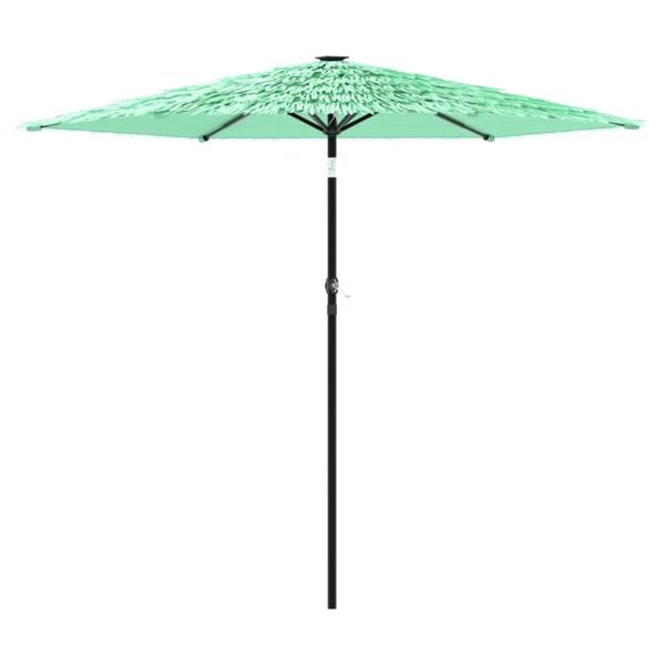 vidaXL Guarda-sol de jardim com poste de a&ccedil;o 268x268x226 cm verde