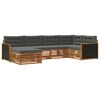 vidaXL Conjunto de Sof&aacute;s para Exterior 6 pcs Natural e Antracite