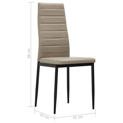 vidaXL Cadeiras de jantar 4 pcs couro artificial cappuccino