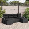 vidaXL Conjunto de Sof&aacute; de Jardim 6 pcs Preto Rattan de Polipropileno