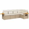 vidaXL 5 pcs conjunto de sof&aacute;s p/ jardim com almofad&otilde;es vime PE bege