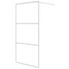 vidaXL Divis&oacute;ria de chuveiro prateado 100x195cm vidro ESG transparente